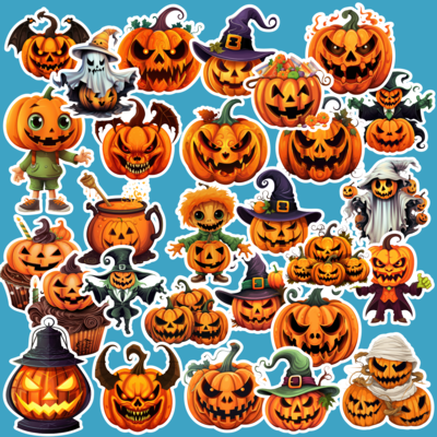 Assorted Pumpkin Halloween Stickers - image1